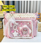 Transparent Y2K Japanese Ita Bag by HSF Marketplace featuring large capacity, casual shoulder tote with DIY display space and lolita style.