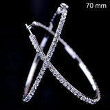 2018 large crystal hoop earrings, 30-100mm CZ hip hop basketball-style jewelry by HSF Marketplace