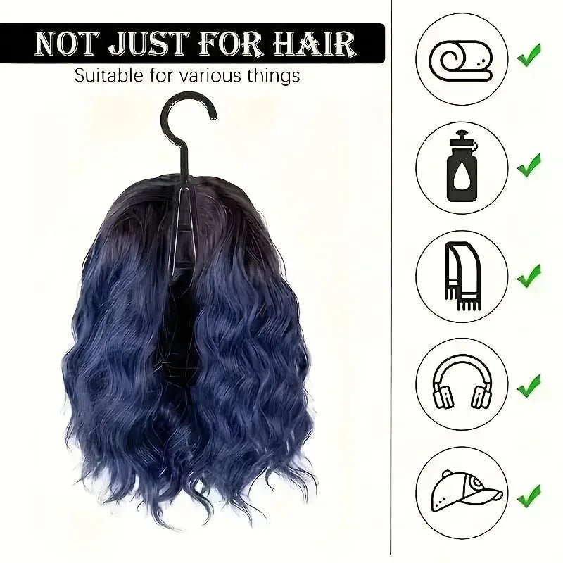 1/2Set Wig Storage Bag With Hanger Hair Bags With Plastic Hanger for Hair Black Wig Organizer Hangers For Multiple Wigs