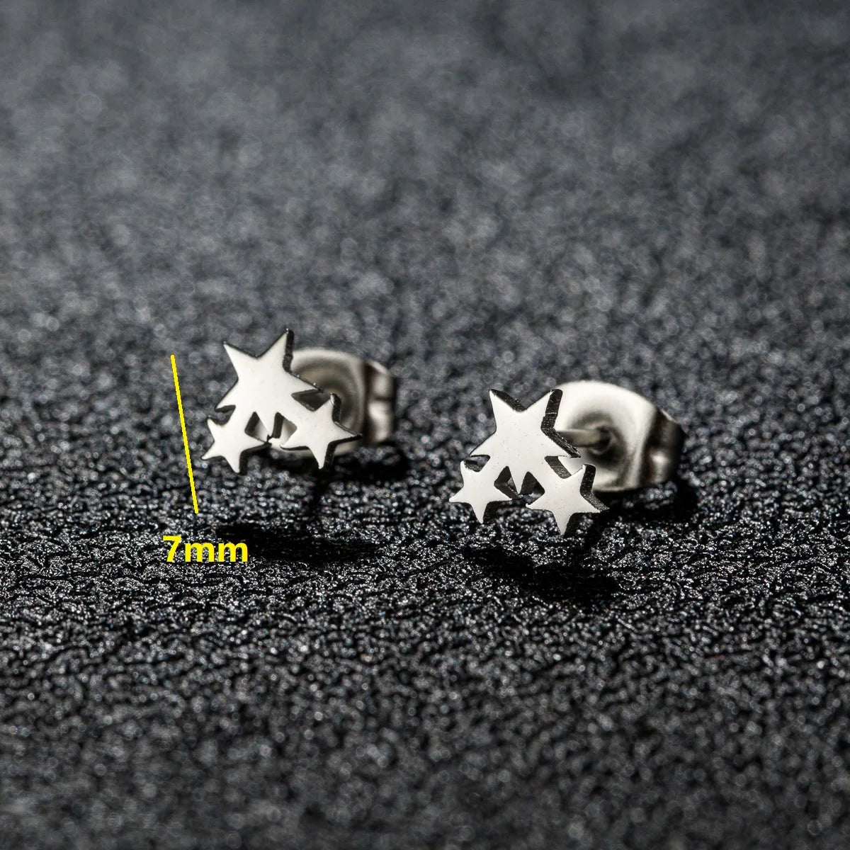 Fashion Stainless Steel Earrings Small Cute Triple Star Stud Earrings Punk Piercing Earing Women's Starry Minimalist Jewelry