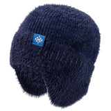 Women's candy color faux fur knitted earflap winter hat, soft Kpop style beanie cap by HSF Marketplace