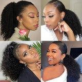 Water wave wrap-around ponytail human hair extensions in natural black Brazilian virgin hair 和盛