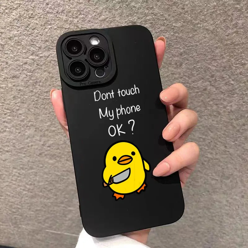 Cute Cartoon Duck Silicone Phone Case for iPhone Models