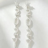 Red white blue rhinestone snowflake dangle earrings for women by HSF Marketplace