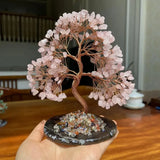Natural Crystal Tree Green Aventurine Rose Quartz Decor Home Office Decoration Money Tree Life Tree Ornament Holiday Gift