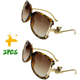 Women's oval retro sunglasses with gold fox design by HSF Marketplace
