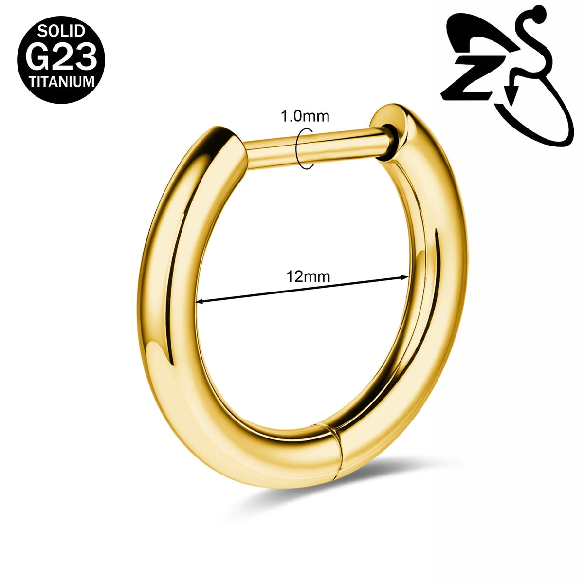 Titanium hoop earrings 18G for helix and cartilage piercings by HSF Marketplace