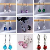 10 pairs of elegant blue crystal dangle earrings for women by HSF Marketplace, jewelry set displayed together