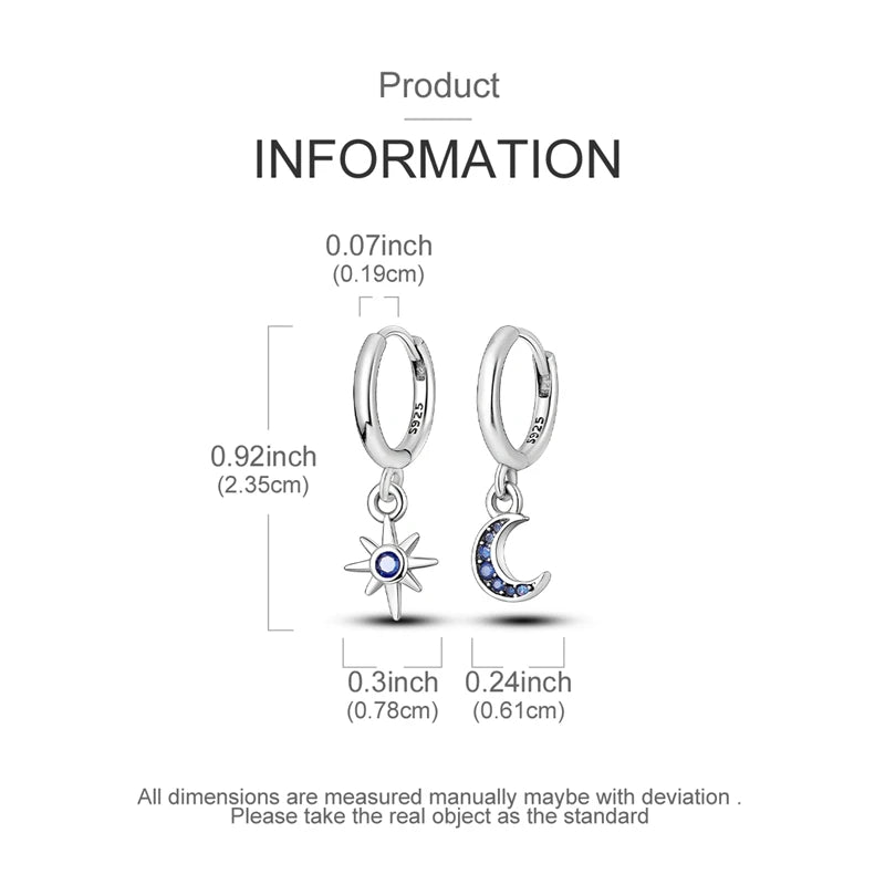 925 sterling silver hoop earrings with night sky gemstones by HSF Marketplace