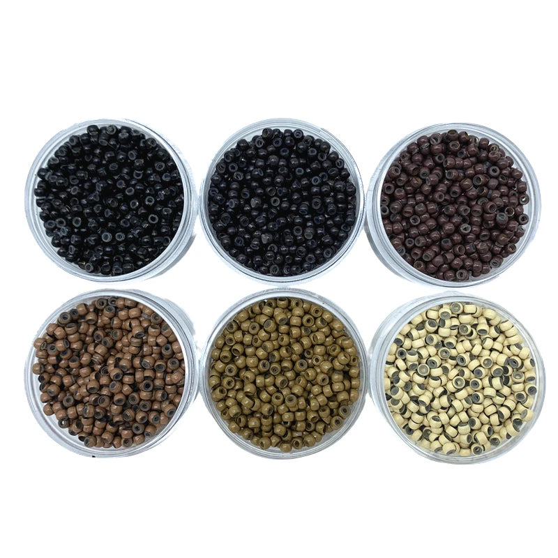 500 Pcs 3.0mm Silicone Lined Beads Nano Beads for Hair Extensions Copper Nano Ring for Nano Tip Extension