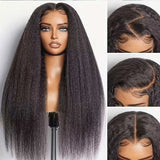 40 42 inch kinky straight lace front human hair wig with baby hair, HD lace frontal, glueless, Yaki straight style from HSF Marketplace