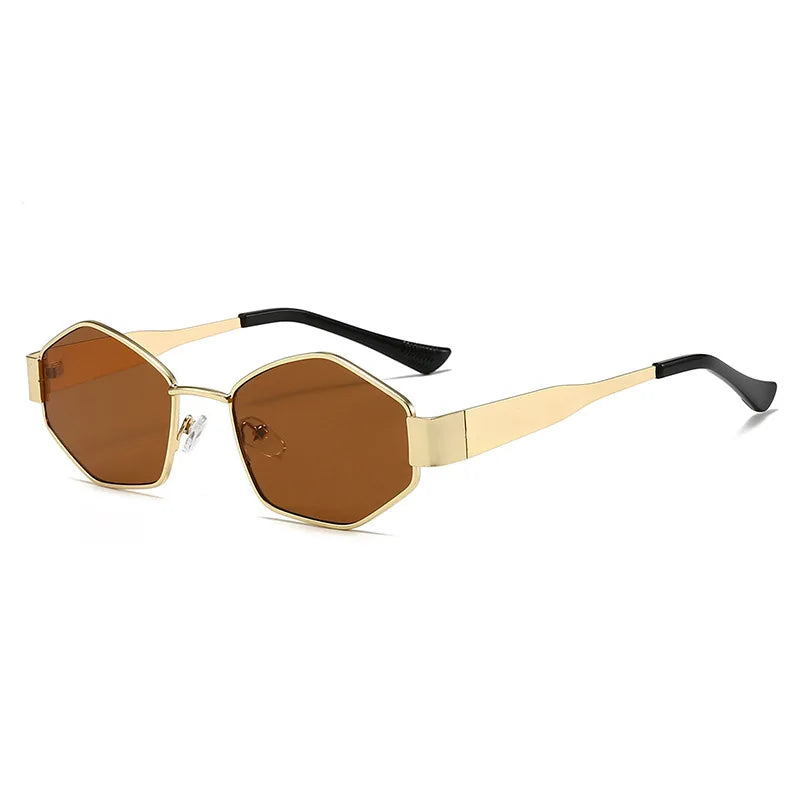Hexagon metal sunglasses for men and women, trendy outdoor cycling eyewear by HSF Marketplace