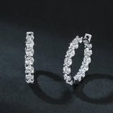 3.0 D color moissanite hoop earring in 925 sterling silver for women, HSF Marketplace jewelry