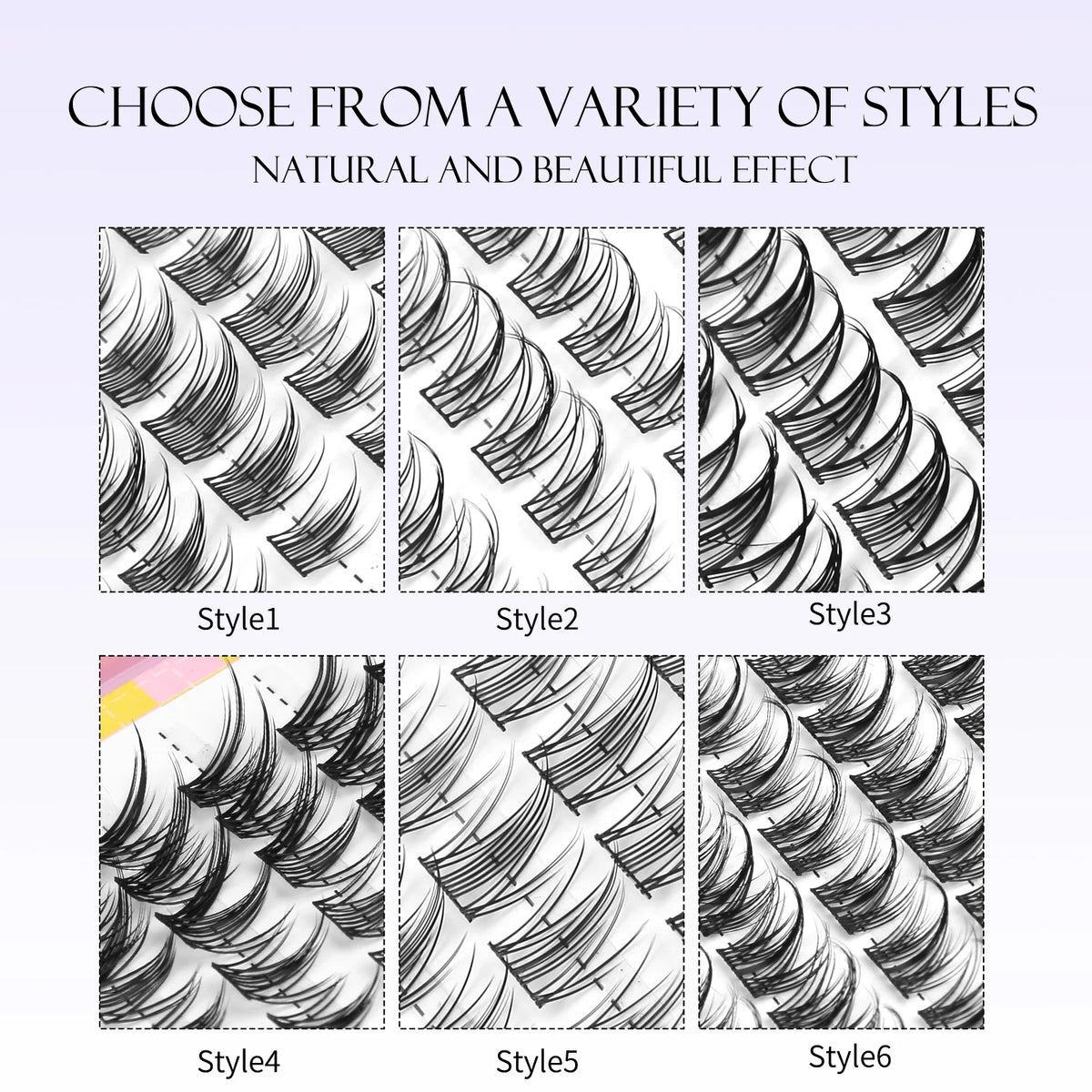 Natural Eyelash Clusters 320-piece volume mixed tray by HSF Marketplace