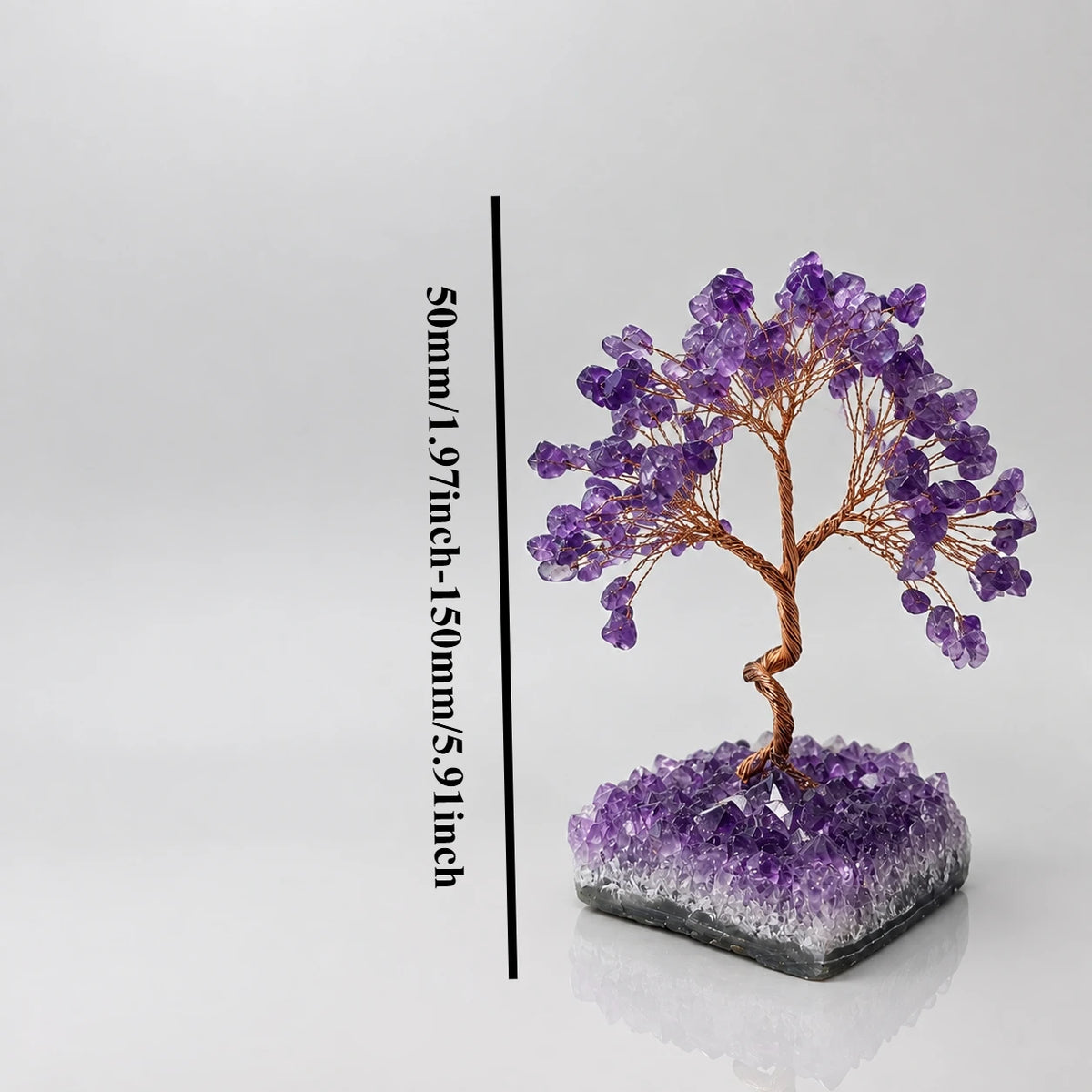 Random natural amethyst cluster tree handmade crystal sculpture, suitable for desktop decoration, office ornaments, unique gifts