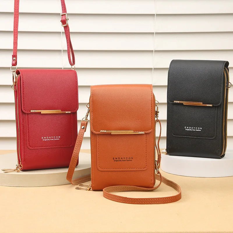 Husband Marketplace Crazy Bag fashion touch screen lock cell phone bag with card holder, crossbody shoulder bag for women