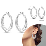 925 sterling silver hoop earrings with zirconia accents, hypoallergenic jewelry for women and girls