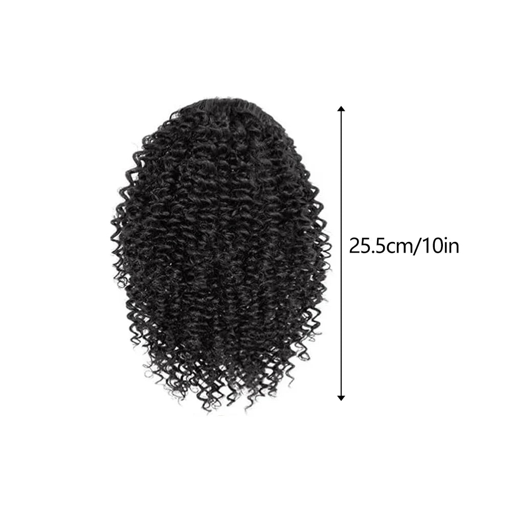 HSF Marketplace Brazilian Remy human hair kinky curly drawstring ponytail clip-in extension tail