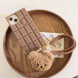 3D Rilakkuma phone case for iPhone 11–17 with cute strap