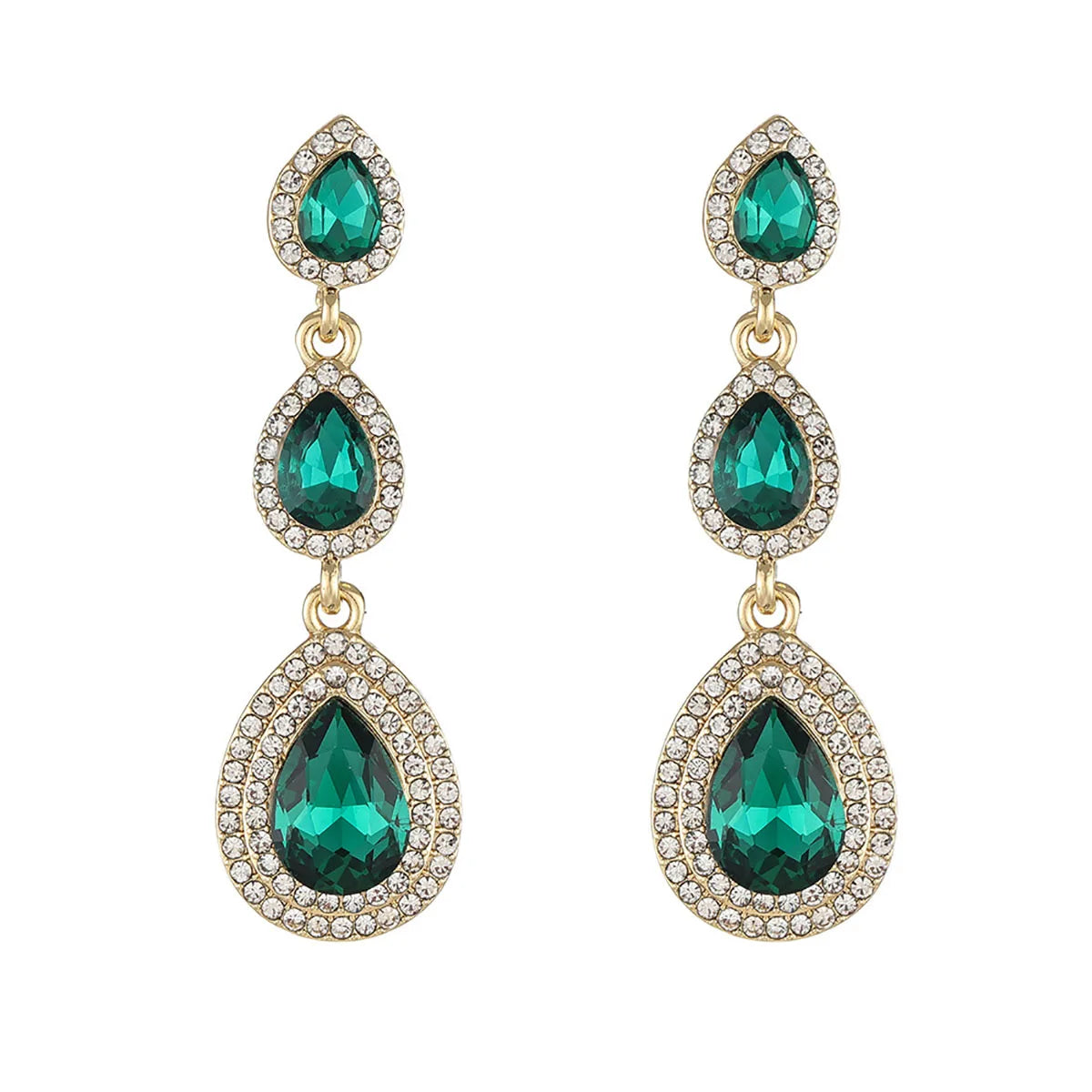 Champagne crystal drop earrings by HSF Marketplace for elegant wedding looks