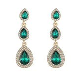 Champagne crystal drop earrings by HSF Marketplace for elegant wedding looks