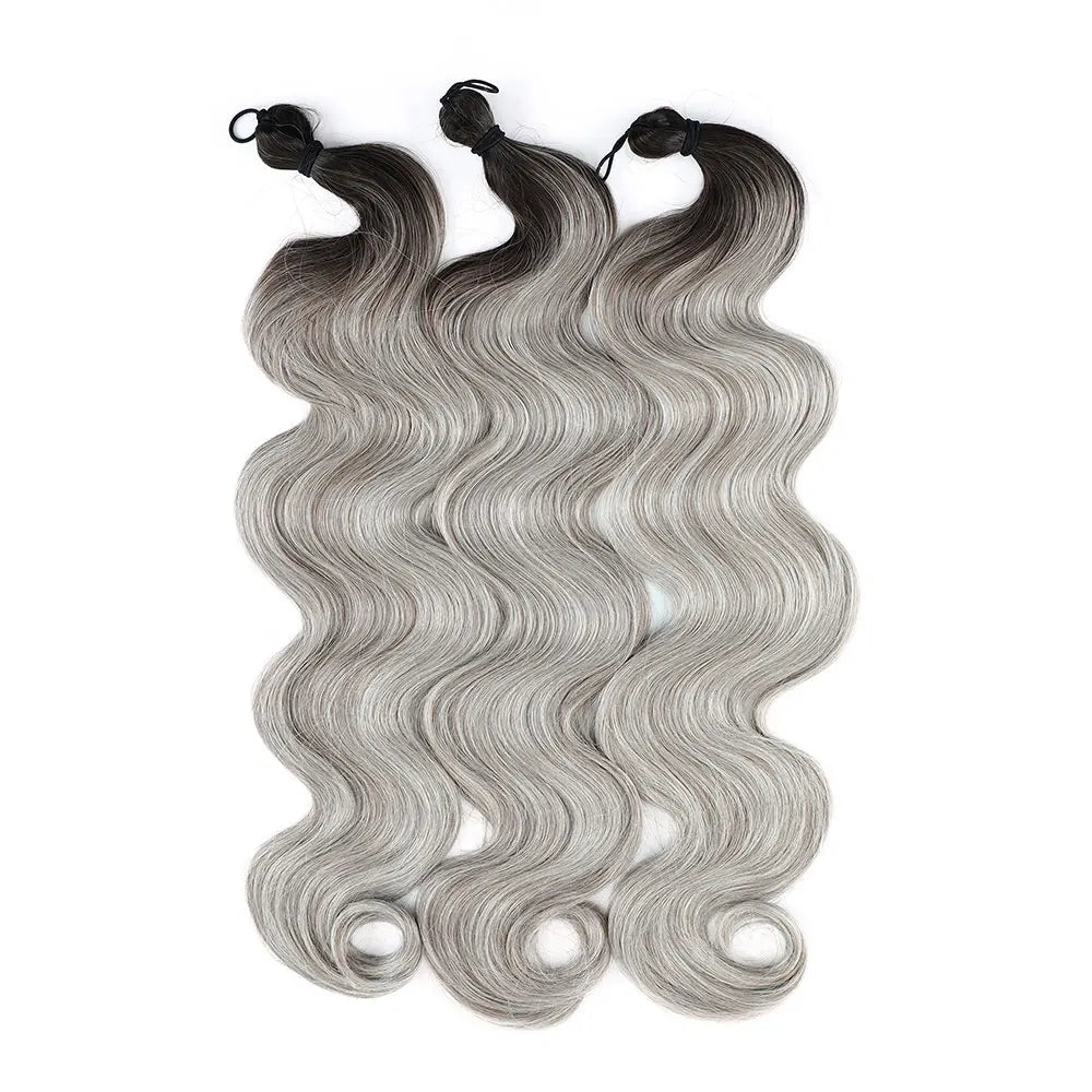 26 Inch Crochet Braid Hair 300G Synthetic Ombre Brown 27/30/613 Deep Wave Braiding Hair Extensions Body Wave Twist Crochet Hair