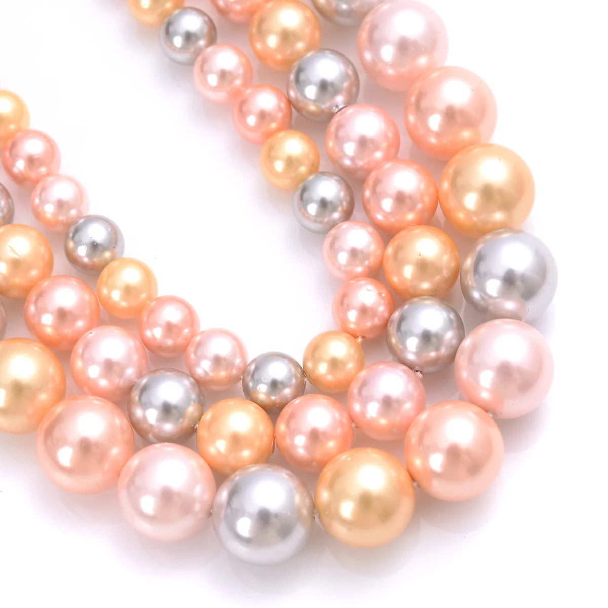 Natural freshwater shell pearls jewelry-making beads displayed for hair styling crafts