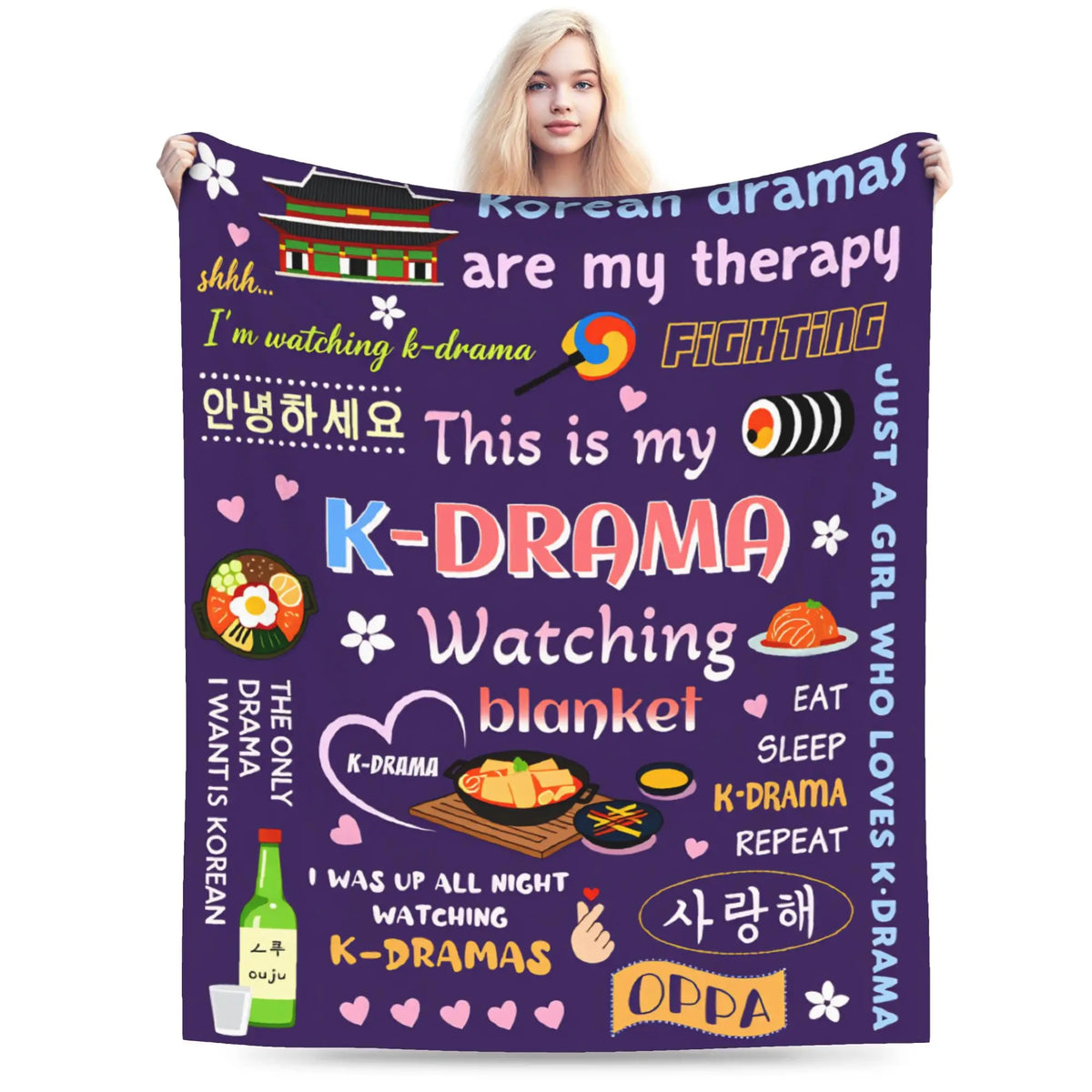 K-Drama plush blanket by HSF Marketplace, featuring cozy K-Culture-inspired design for soft comfort and style