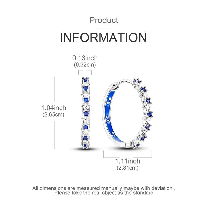 925 sterling silver hoop earrings with night sky gemstones by HSF Marketplace