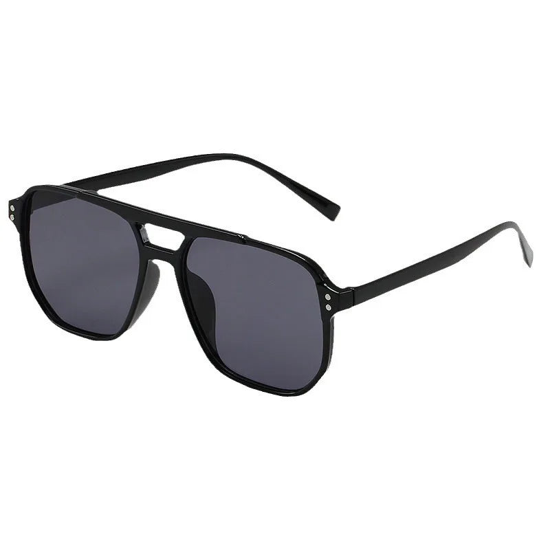 Square big frame sunglasses for men and women by HSF Marketplace, lightweight black and yellow UV protection sun glasses.