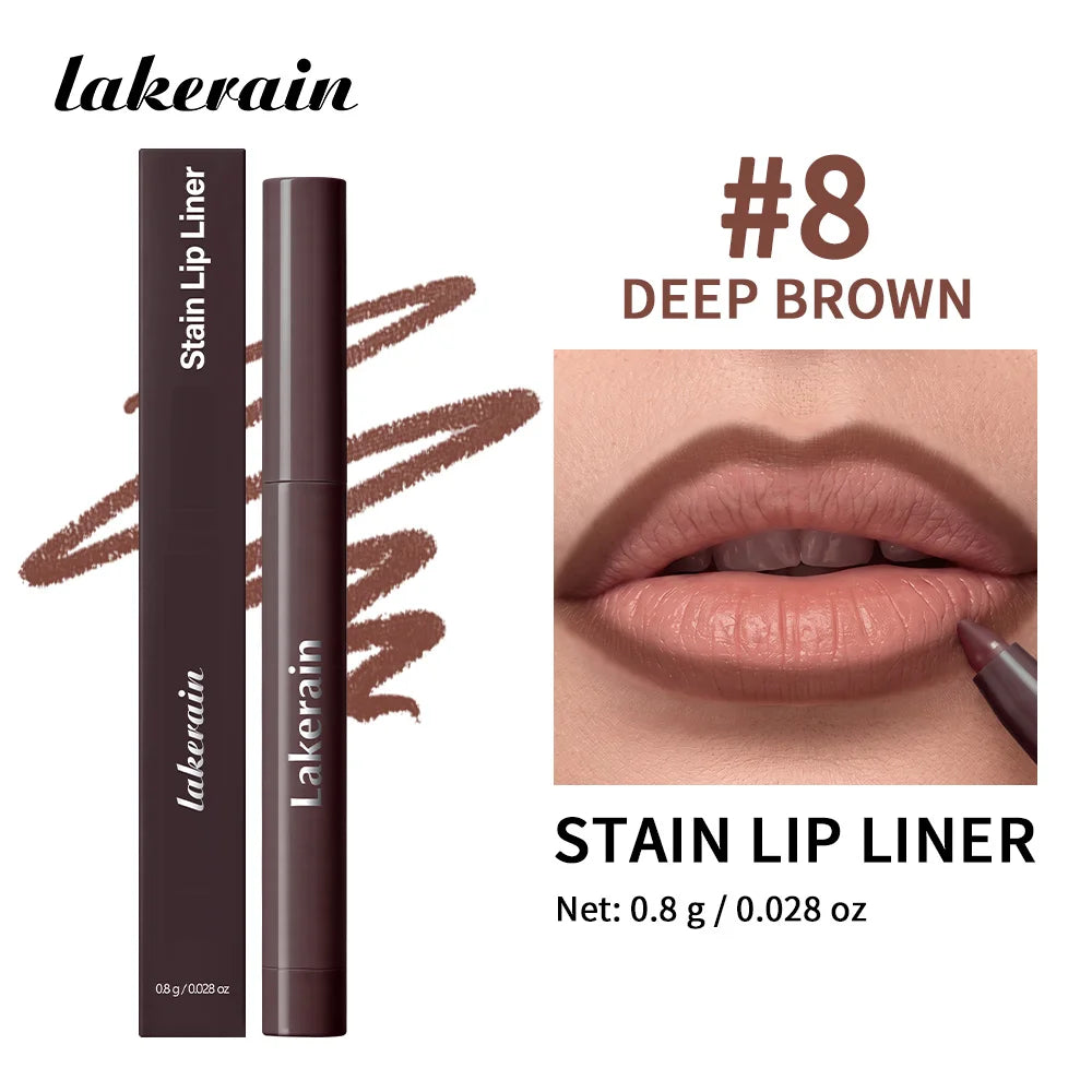 HSF Marketplace Stain Lip Liner Pencil with 8 waterproof matte nude shades, creamy formula, long-lasting lip contour makeup.