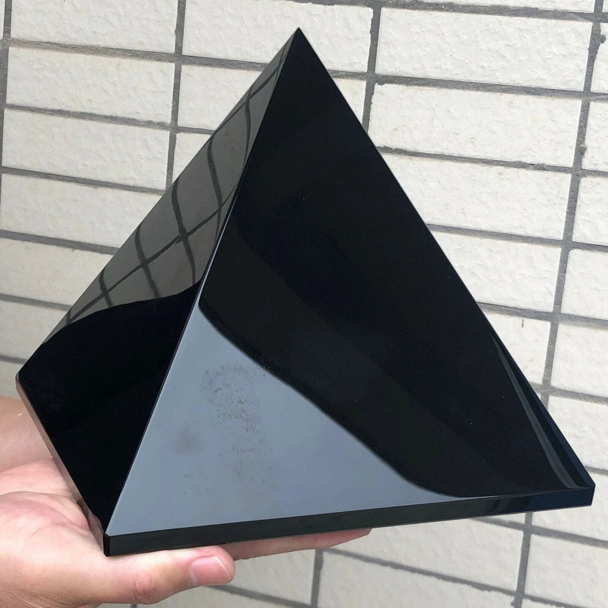 4-20cm Natural Mineral Black Tourmaline Pyramid, Crystal Quartz Black Ore Healed, Mineral Polished Triangular Pyramid