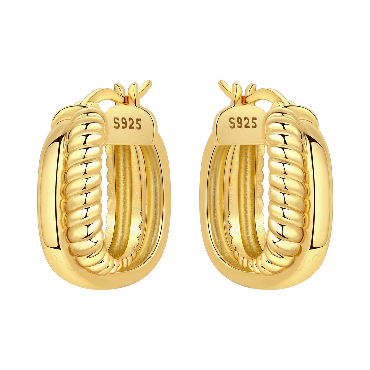 925 sterling silver 18K gold plated cherry blossom butterfly hoop earrings for women