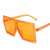 Square women's sunglasses with clear lenses, plastic frame, UV400 protection, stylish fashion eyewear for driving and outdoor use
