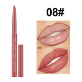 Waterproof matte lipliner pencil in sexy red with moisturizing formula, perfect for contouring and long-lasting lip makeup.