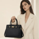 Genuine leather shoulder handbag for women by HSF Marketplace, featuring a classic design and spacious interior for business use
