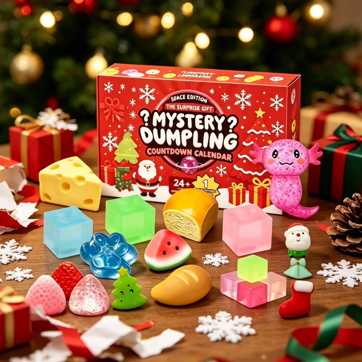 HSF Marketplace Christmas dumpling squishy advent calendar with 24-day countdown and sensory fidget toys