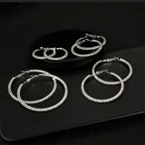 Large crystal hoop earrings, 30–100mm CZ hip hop jewelry with sparkling basketball-style design
