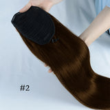 Brazilian virgin human hair straight drawstring ponytail clip-in extension by HSF Marketplace