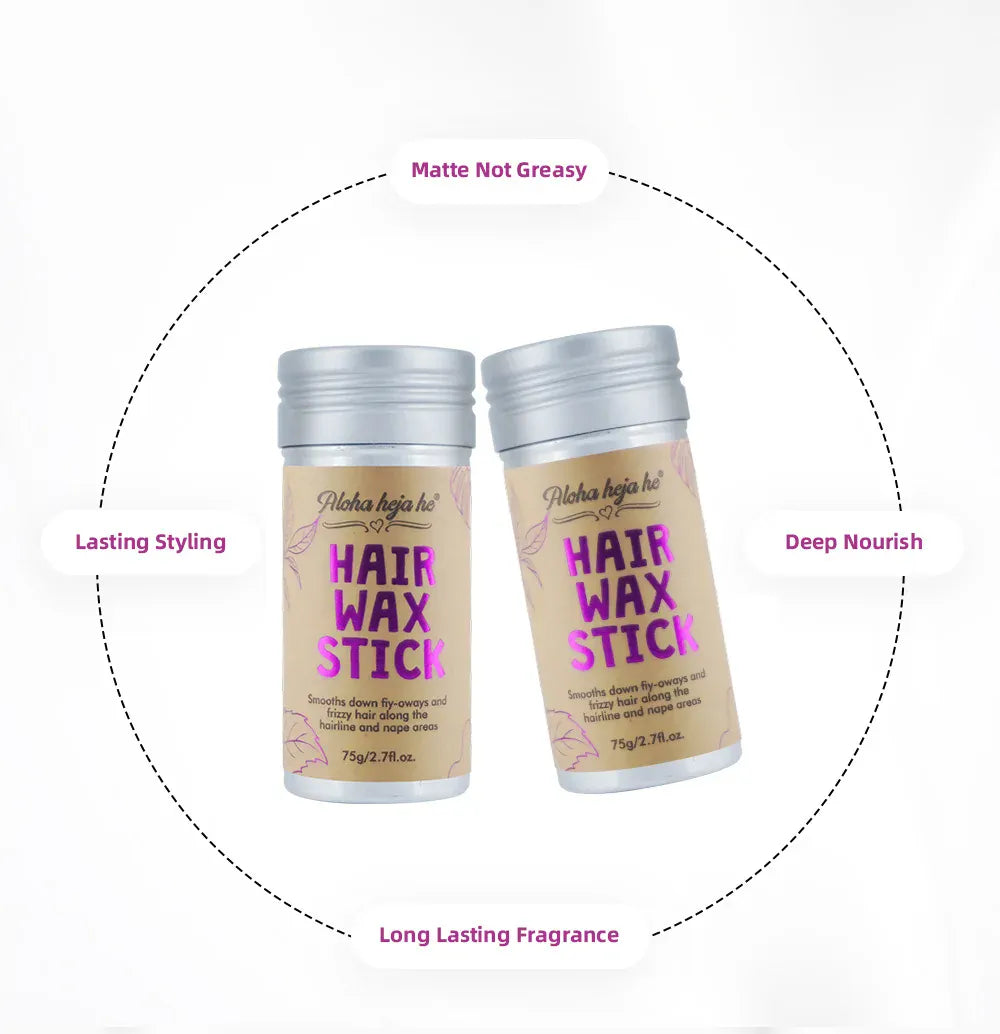 Hair Wax Stick for Flyaways Frizzy Hair, Non-Greasy Edge Control Hair Smoothing Stick, Tame Baby Hairs Broken Hair for Hairline Nape Temples, Natural Hold No White Residue, Portable Mess-Free Hair Styling Wax for Daily Travel