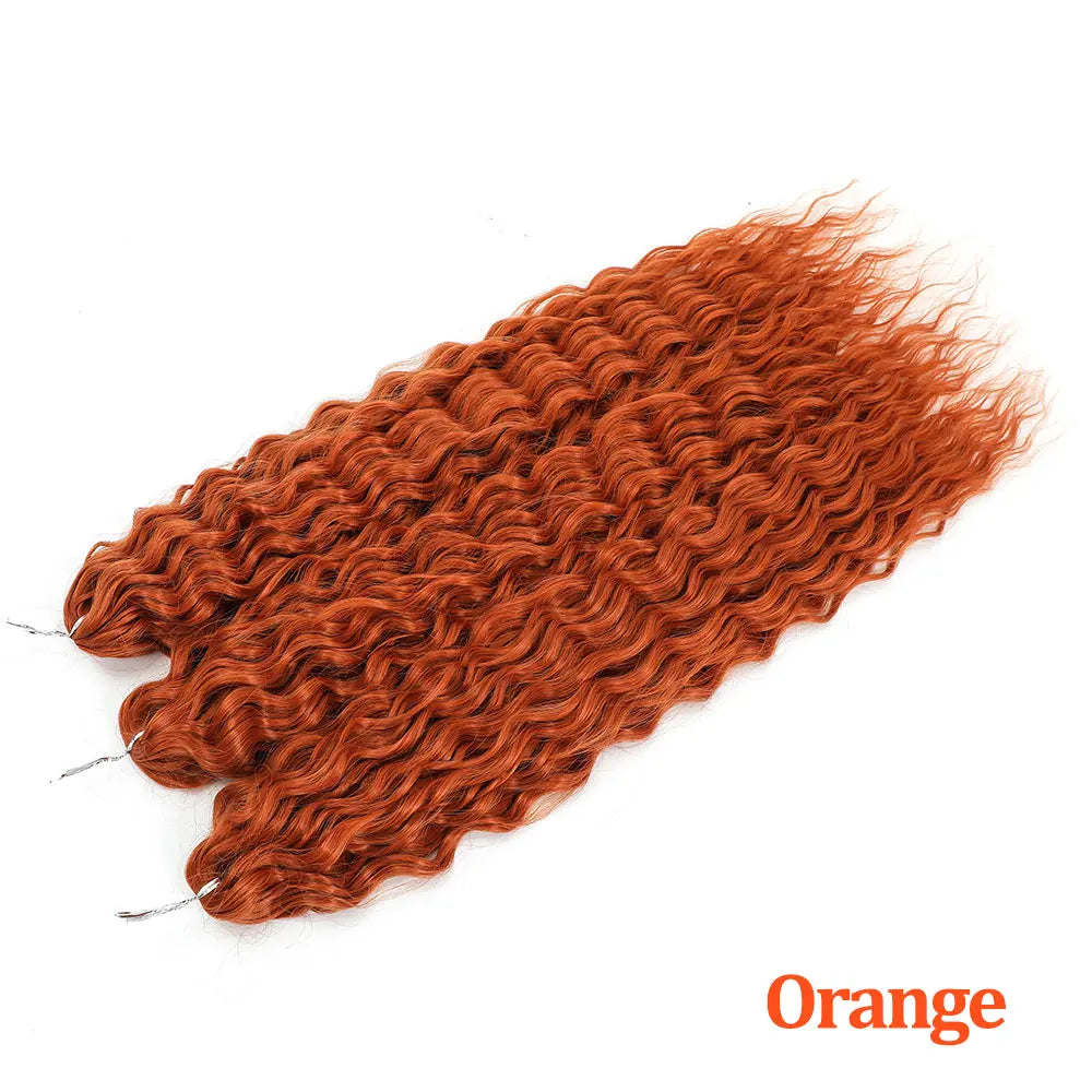 Deep Wave Braiding Hair Extension Natural Synthetic African Afro Hair Water Twist Crochet Braids Hair 22inch 3Ps/Lot #1B#4#6