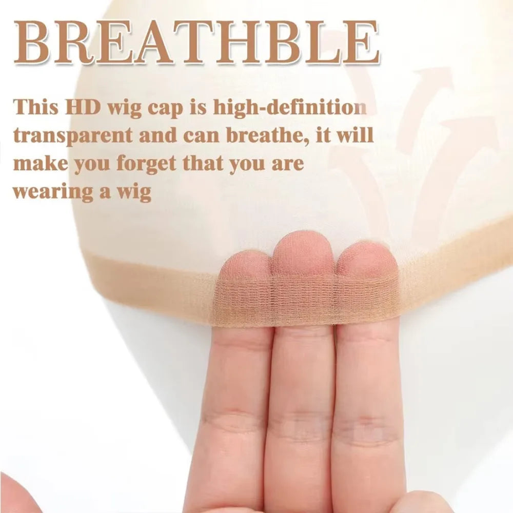 Transparent stretchy nylon wig cap for lace front weave, HSF Marketplace hair styling tool