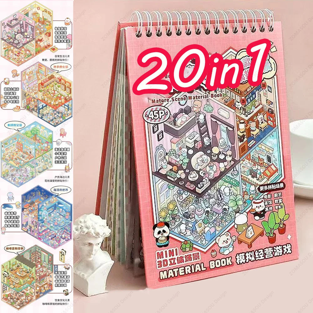 20-piece 3D cartoon DIY landscape stickers for kids' creativity, HSF Marketplace sticker therapy set