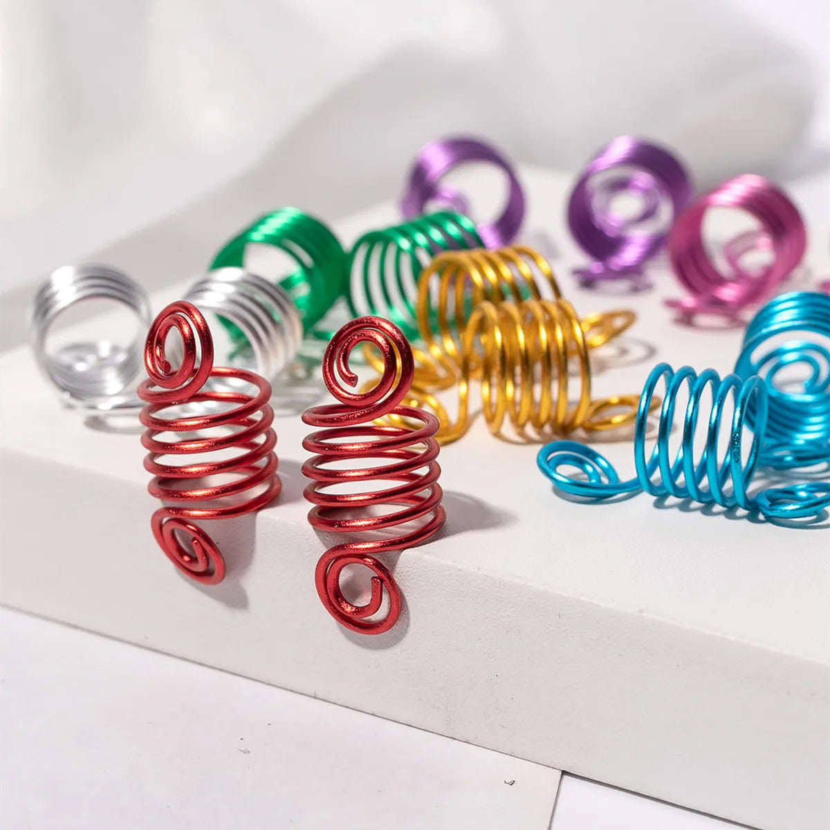 Mixed color dreadlock beads for hair braids, 50-piece hair styling set by HSF Marketplace