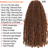 Butterfly Locs Crochet Hair Pre-Looped Natural Black Distressed Locs Crochet Braids New Styles Faux Locs  Briaiding Synthetic