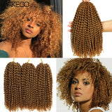Wakego 12 Inch Marlybob Crochet Braids Afro Curly Short Passion Twist Marlybob Jerry Curl Crochet Hair Kinky Twist Braiding Hair