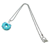Acrylic mini donuts pendant necklace with a fun choker-style chain, stylish fashion jewelry from HSF Marketplace