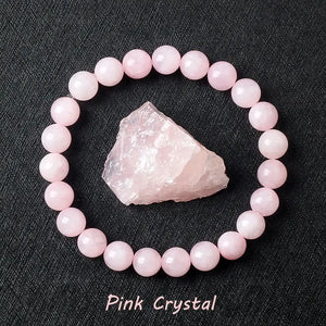 Natural Crystal Stone Bead Bracelet, Gemstone Stretch Jewelry for Women and Men