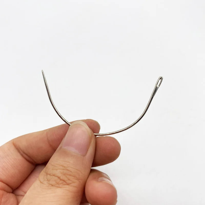 25 Pcs/Bag Large 9cm C Shape Curved Needles Wig Making Crochet Braids Ventilating Hair Weaving Needle