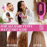 HSF Marketplace 2-in-1 spray hair brush with water mist, anti-static comb, scalp massage, ideal for styling and frizz control.